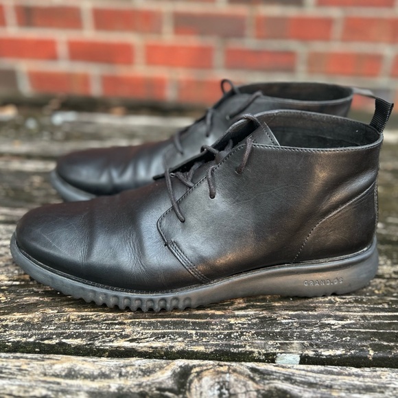 Cole Haan Men\'s 2.ZEROGRAND Black Leather Lightweight Size 12 Chukka Boot E8 main image 8